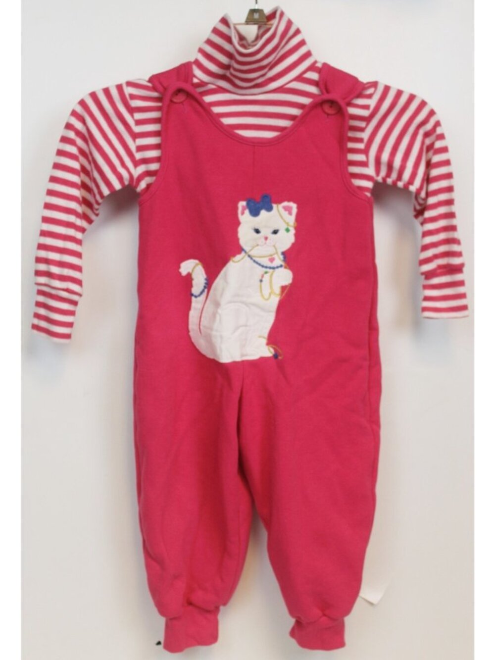 Kellys Kids 2pc Jumper Turtleneck Shirt sz 2 Fancy Cat Coveralls Dress up Winter
